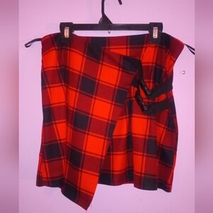 Rosegal Gothic Red And Black Checkered Mini Skirt